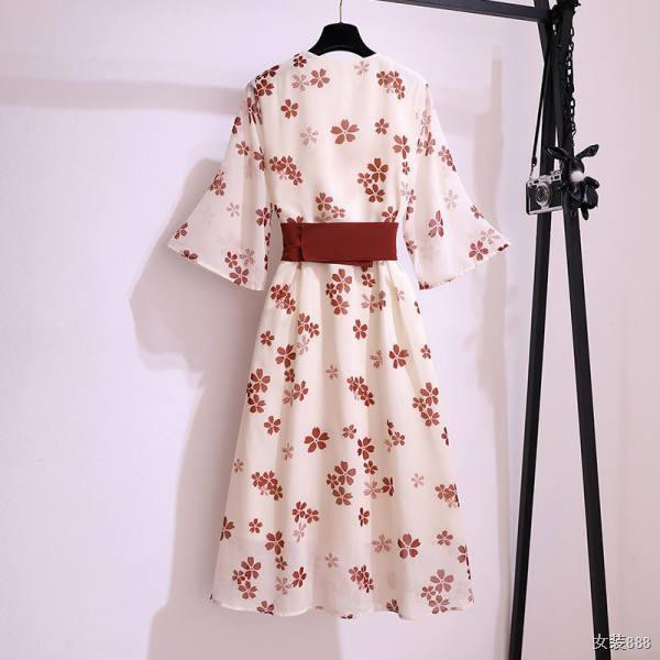 Đầm hoa voan nữ hè 2021 new Hanfu sườn xám phiên bản cải tiến net người nổi tiếng cổ điển váy kimono phổ biến