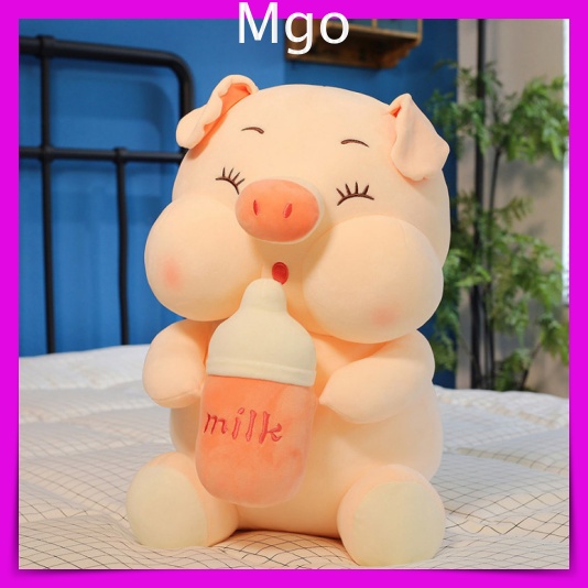 Gấu bông heo ôm bình sữa lợn bú bình mẫu thú nhồi bông siêu cute hàng cao cấp mềm mịn