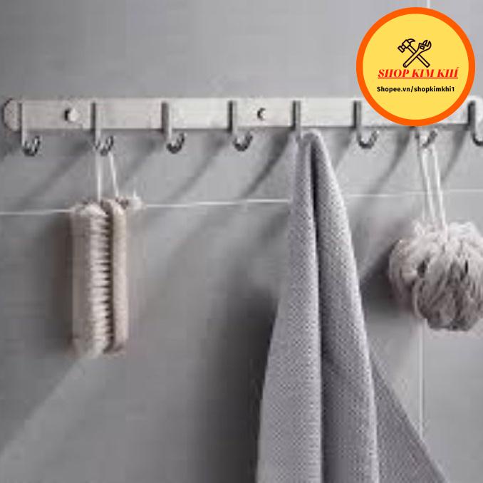 Móc giá treo quần áo gắn tường inox 7 và 9 mấu tặng vít