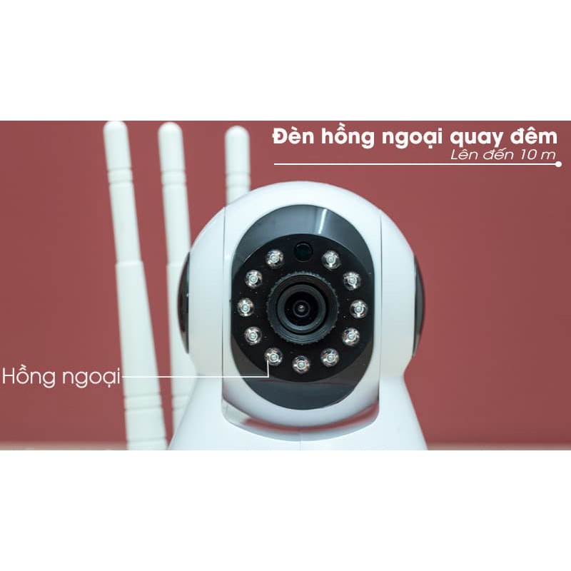 CAMERA YOOSEE 3.0 MP - 3 ANTEN - FULL HD 1296P - MỚI NHẤT 2021