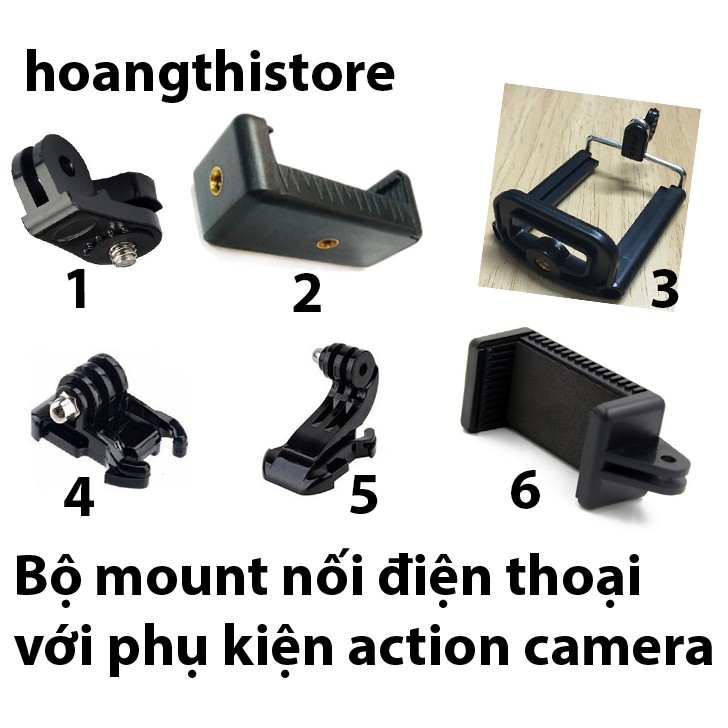 Bộ mount gá nối điện thoại vào với đai đeo ngực &amp; phụ kiện action camera thể thao cho chuẩn gopro xiaomi eken h9r sjcam