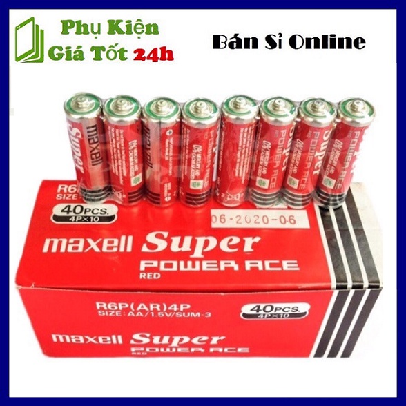 Hộp 40 Viên Pin Tiểu AA (2A) Maxell Super Đỏ 1.5V