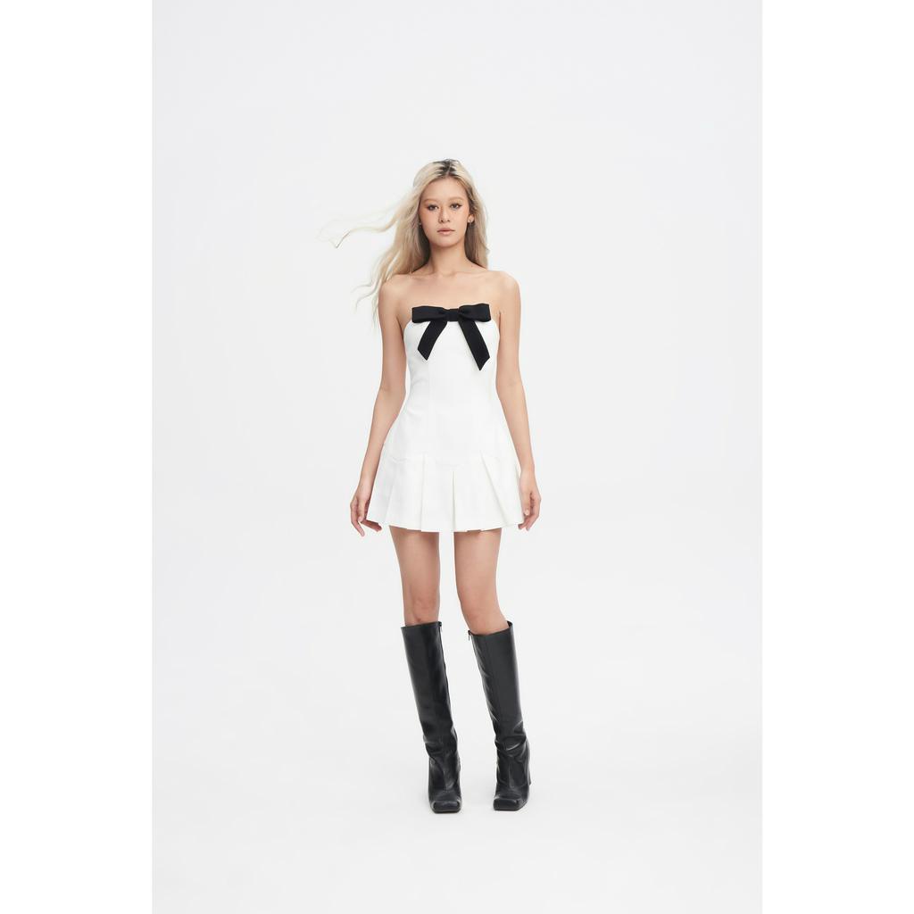 Đầm Denim Cúp Ngực Xếp Ly Đính Nơ Laurence Dress LSEOUL V23051530 Ngọt Ngào Nữ Tính