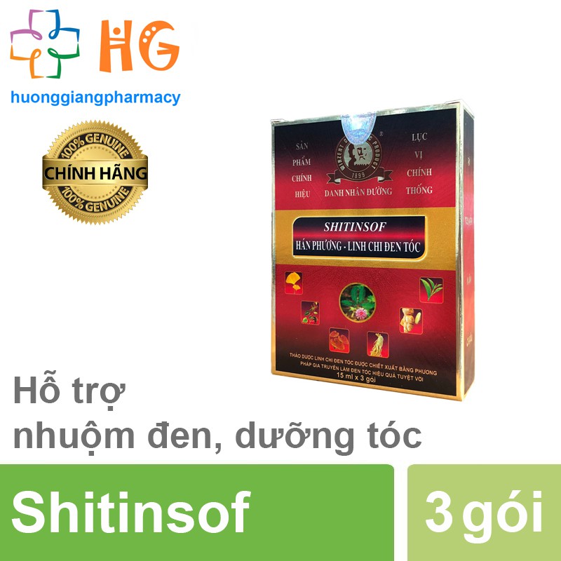  Dầu gội đen tóc Shitinsof Hán Phương Linh Chi (Hộp 3 gói)