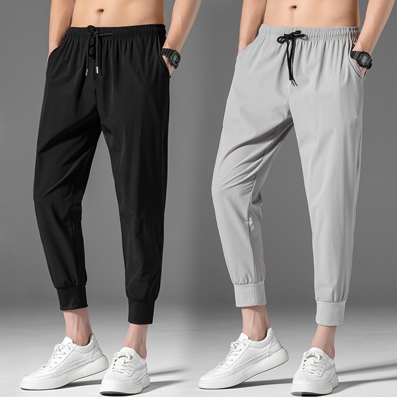 Seluar lelaki Seluar Jogger Lelaki Sweatpants Ice Silk Quần Jogger Nam Nhanh Khô Nam Quần Thể Thao N