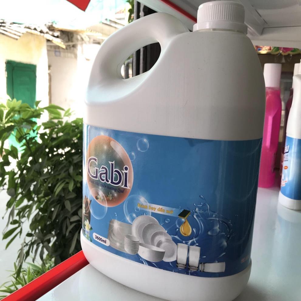 Nước rửa chén bát cao cấp Gabi đậm đặc không hại da tay, nước rửa chén Thái Lan diệt sạch khuẩn 3.6L hương Quế