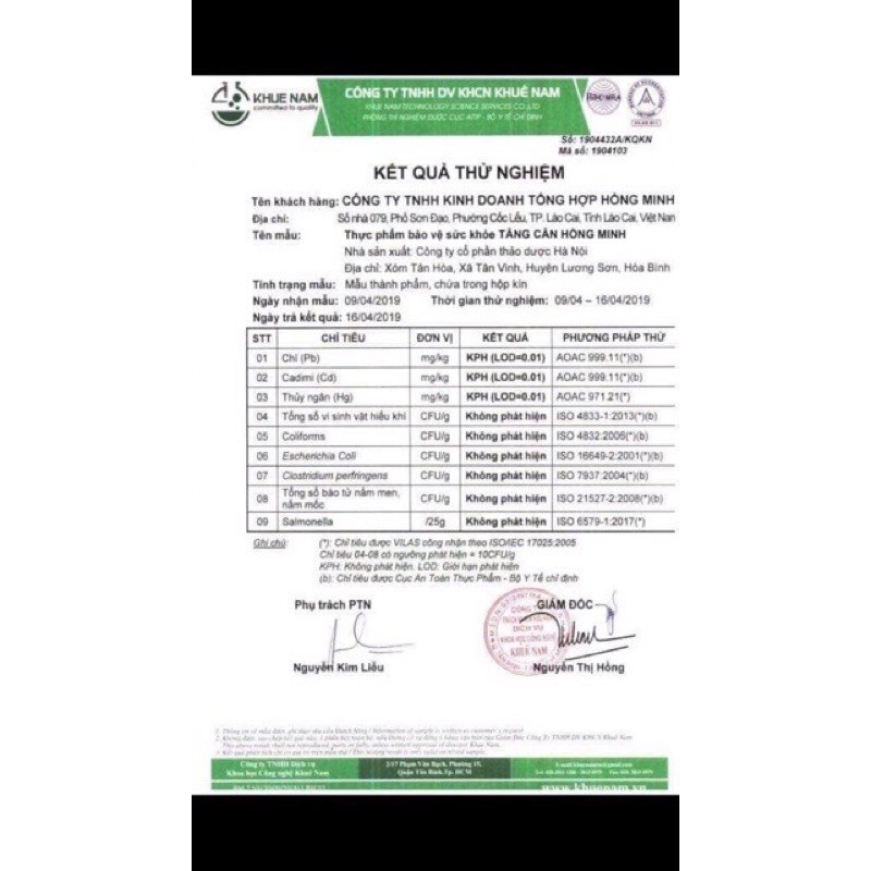 TĂNG CÂN HỒNG MINH 60 viên