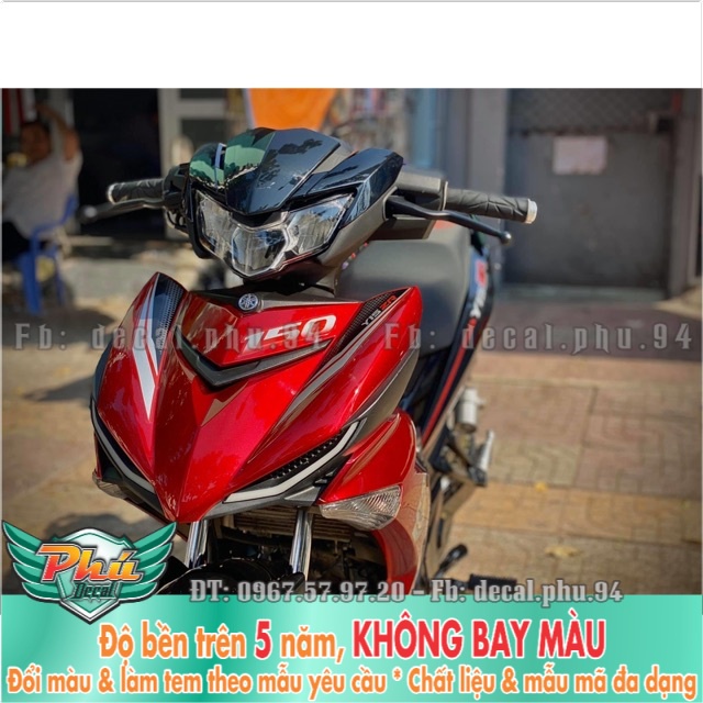 Tem rời Exciter Y15ZR Phối đỏ đen Chrome -1