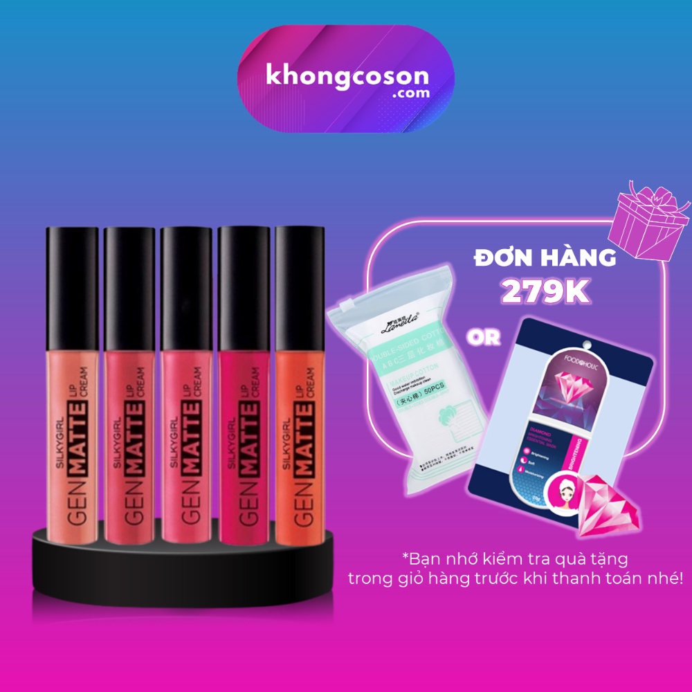 Son Kem Lì Nhẹ Môi Cấp Ẩm Silkygirl Gen Matte Lip Cream 3.8ml - Khongcoson