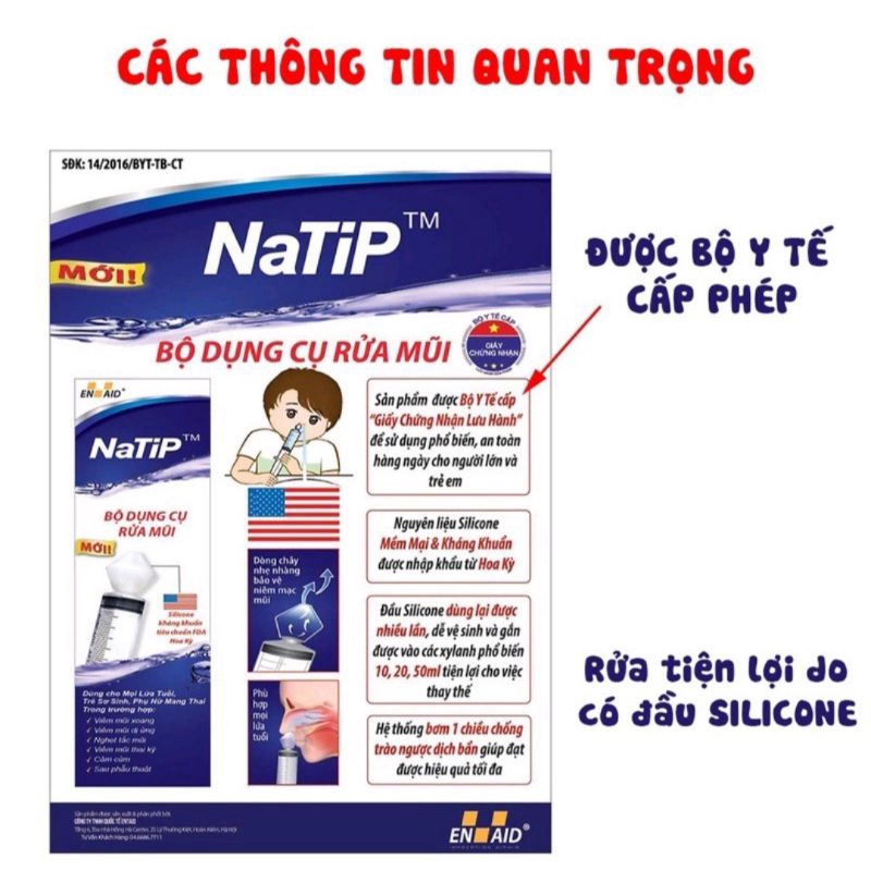 Bộ Dụng cụ Rửa Mũi NATIP .