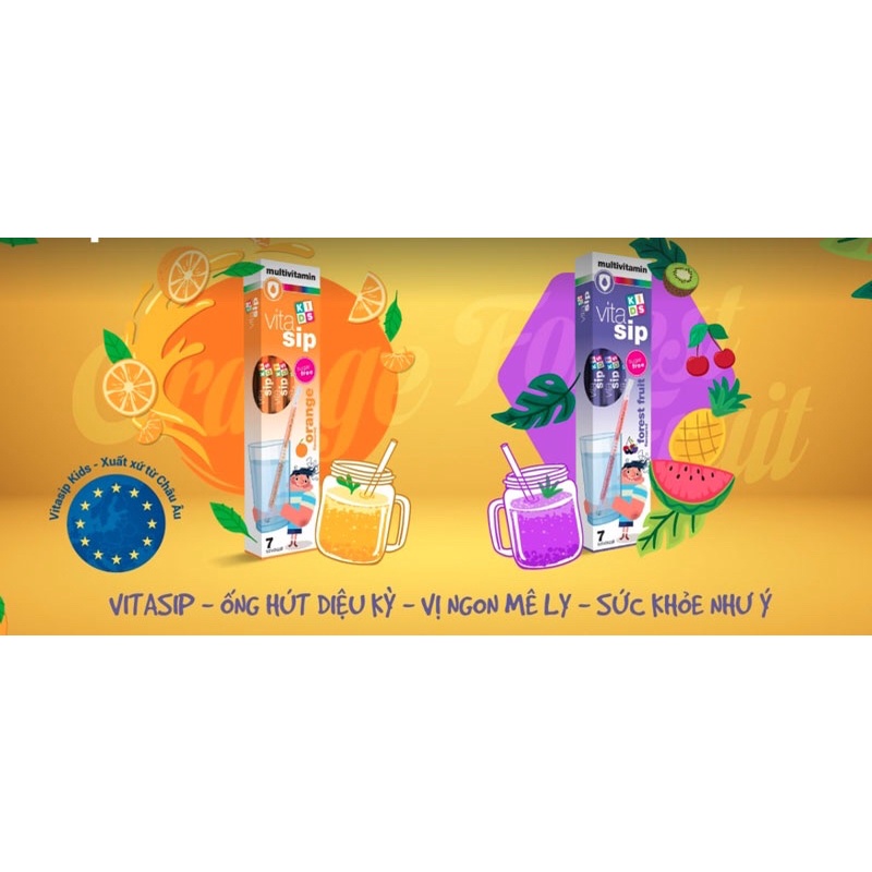 Vitasip Kids - Multi Vitamin cho bé - Ống hút diệu kỳ date 12/22
