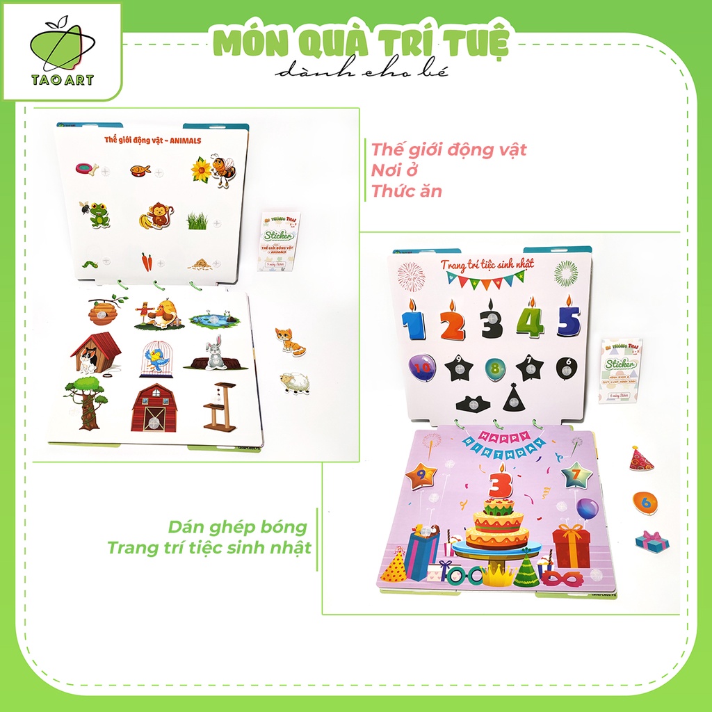 Đồ Chơi Thông Minh Cho Bé 1-3 Tuổi - Học Liệu Bóc Dán Montessori - Sách Bóc Dán Cho Bé Phát Triển Tư Duy Tại Taoart.edu