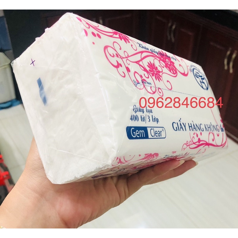 {Loại sịn}Thùng 40 gói khăn rút lụa Hk cao cấp gói 400/2lớp