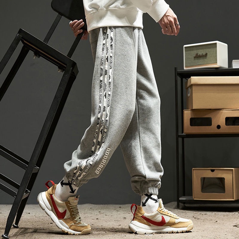 Bộ Quần Áo Thể Thao nike◄☃✻Quần Thể Thao Ống Rộng Thêu Họa Tiết Cá Tính Theo Phong Cách Xuân Thu Dành Cho Nam