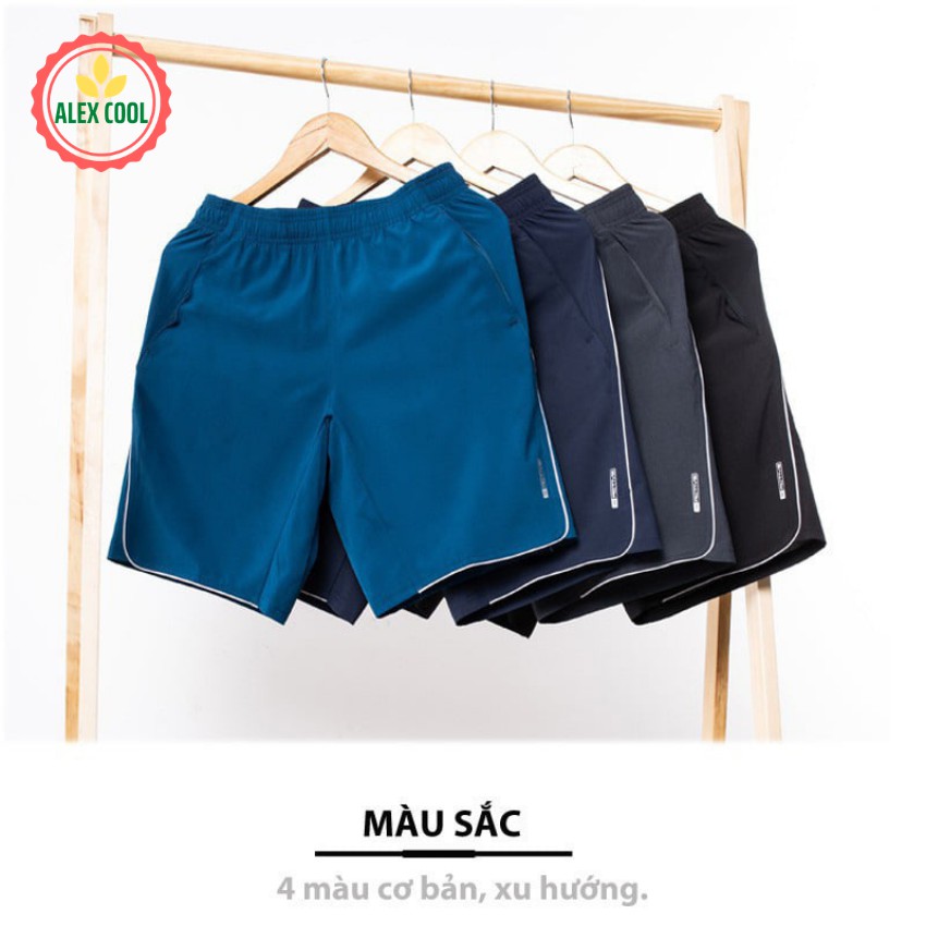 Quần đùi nam short thể thao vải gió chun trơn mát co giãn 4 chiều alex cool | BigBuy360 - bigbuy360.vn