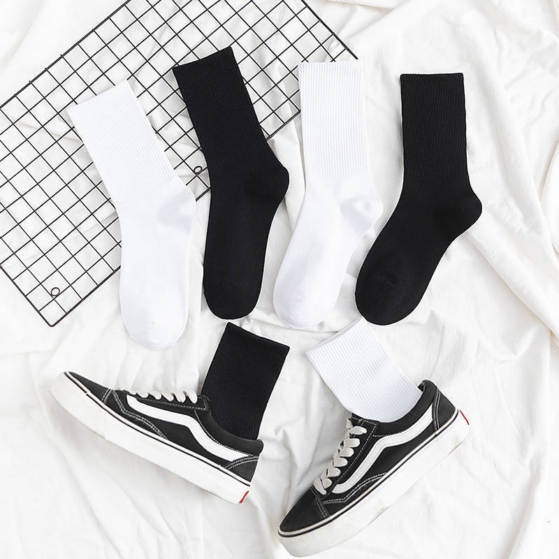Tất cổ cao nam nữ,tất nữ nam nhún chất liệu cotton mềm mát dễ phối đồ