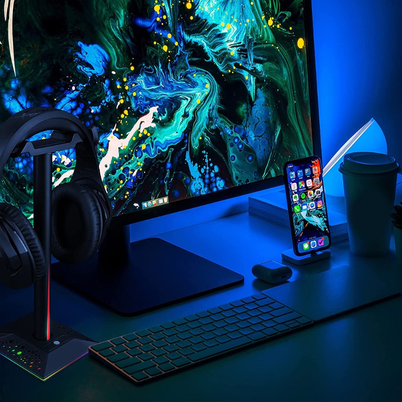 Giá Đỡ Tai Nghe Để Bàn zzz Cổng USB RGB Cao Cấp