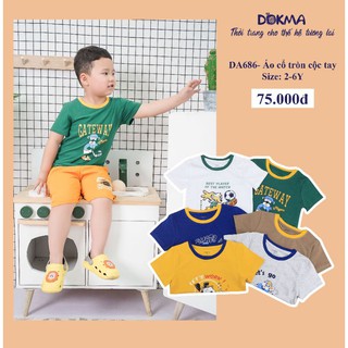 (2-6T) Áo cổ tròn cộc tay bé trai sợi vải tre- dokma ,áo cộc tay bamboo cho bé trai