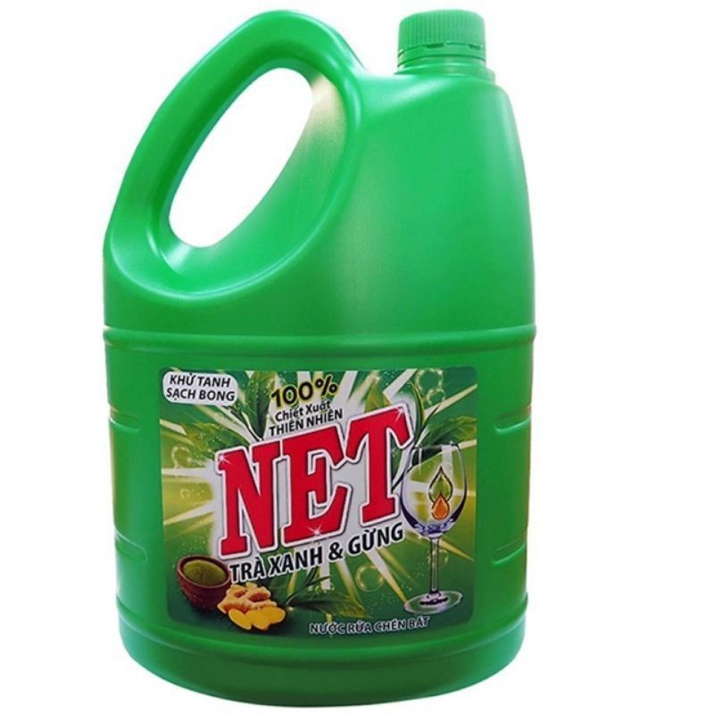 Nước rửa chén Net trà xanh , gừng 4kg