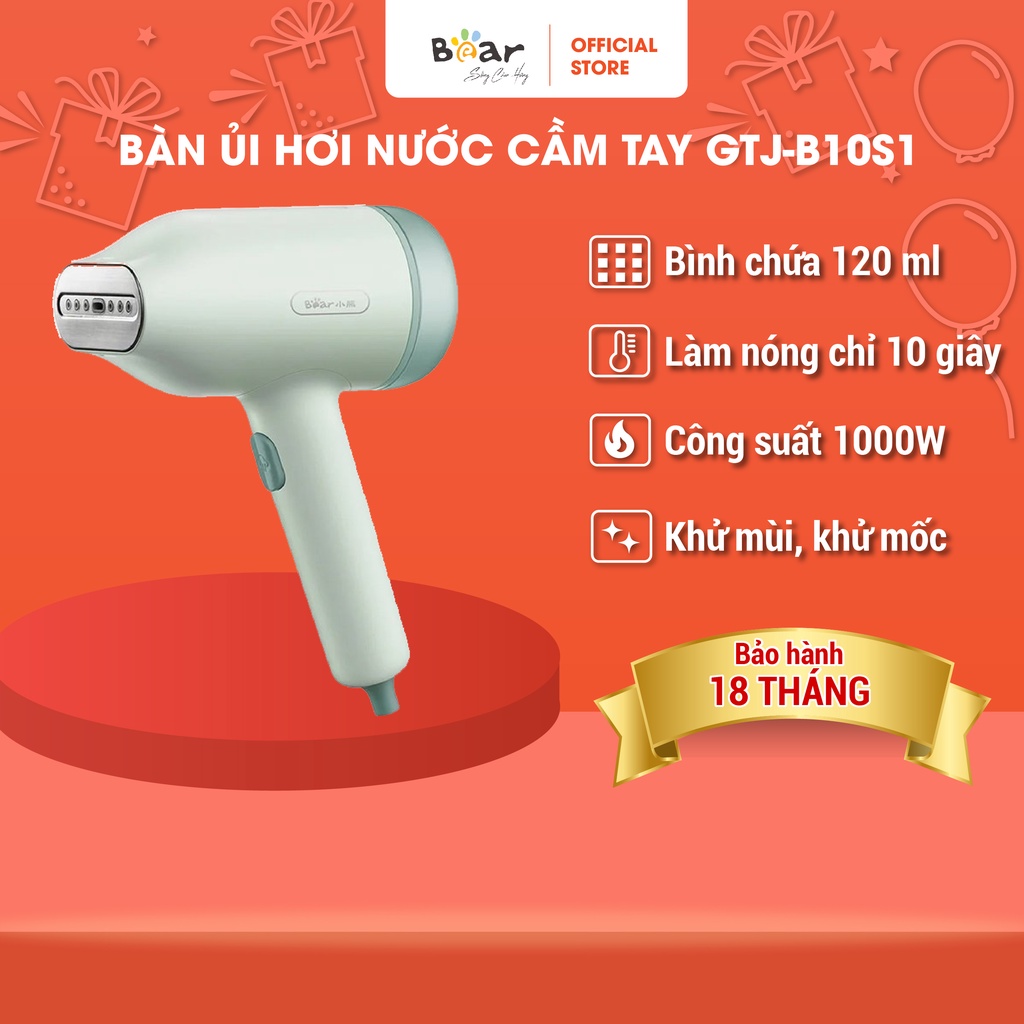 Bàn Là Ủi Hơi Nước Cầm Tay Bear Mini Tiện Lợi Là Ủi Quần Áo Nhanh Chóng GTJ-B10S1