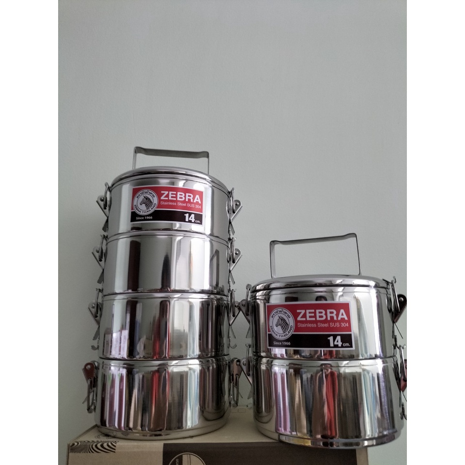 Camen Inox Zebra 14cmx4 Ngăn Có Khóa Gài, Ngăn Rời, Inox 304 Thái Lan cao cấp