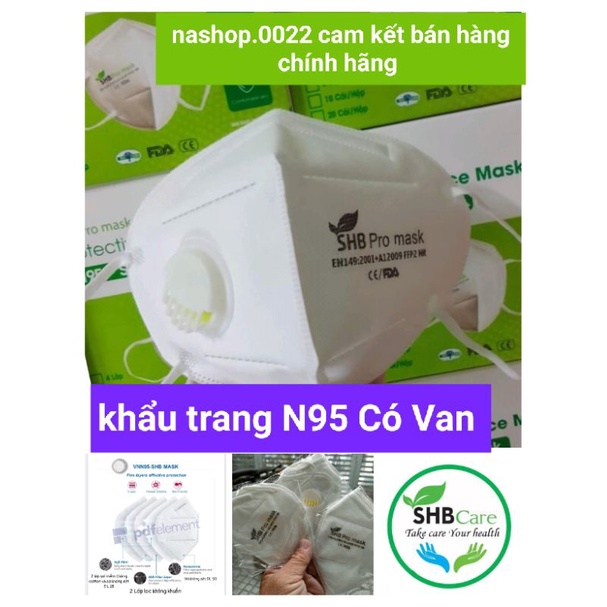 Khẩu trang N95 có Van SHB Pro Mask. 5 lớp, hộp/10 chiếc
