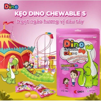 Kẹo dâu vitamin+Zn Dino 111g