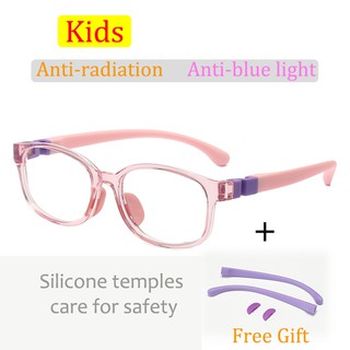 Mắt Kính 0 Diopia Gọng silicone Chống Tia Bức Xạ & Ánh Sáng Xanh Cho Trẻ Em