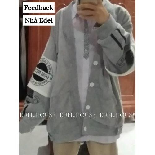 Áo Khoác Cardigan Nữ Logo Brcon Trắng Đen Be Dáng Dài Chất Nỉ Ngoại Dày Dặn Mềm Mịn Ulzzang Hot Trend Edel E618