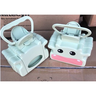 Hộp hốt phân gắp phân chó mèo hình mặt bò sữa
