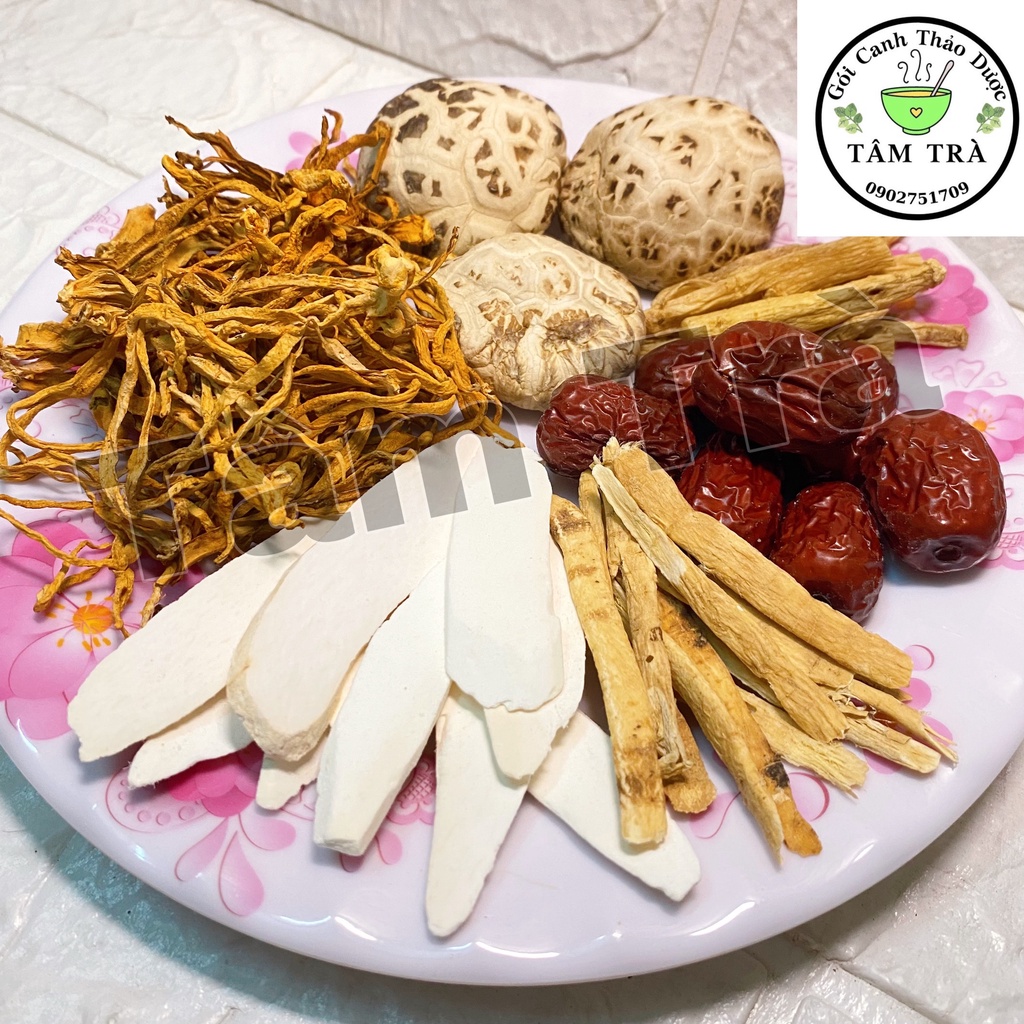 Canh Đông Cô Hạ Thảo -Nguyên liệu hầm canh -Gói Canh Thảo Dược -Tâm Trà