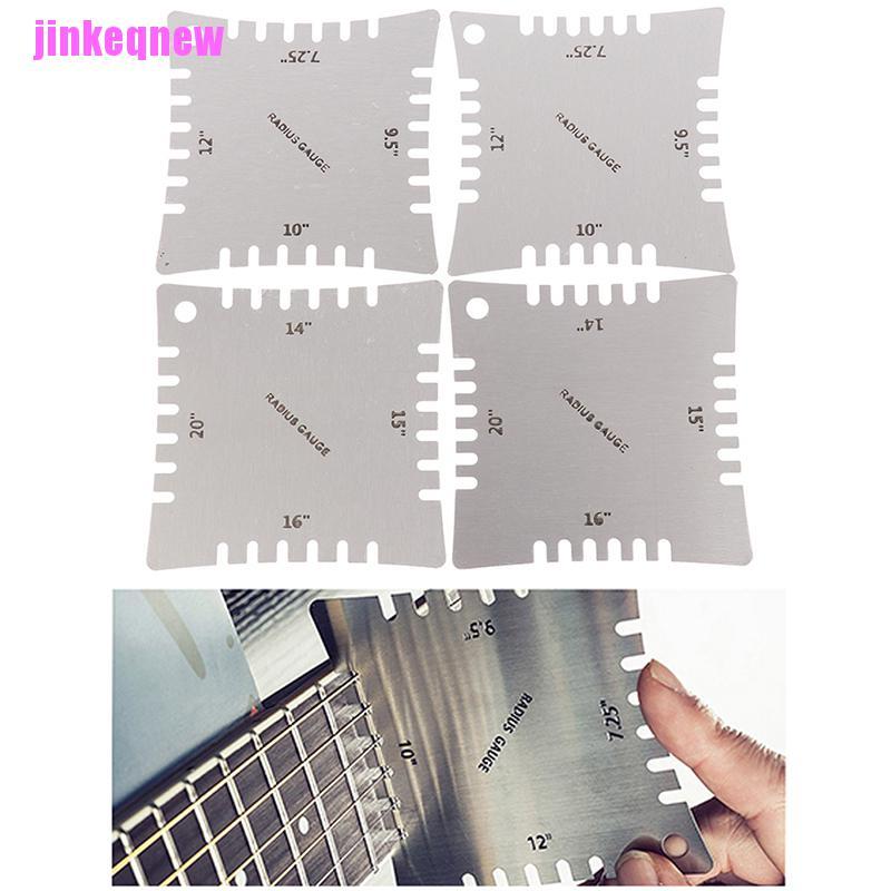 JIN 4pcs Guitar Notched Radius Gauges for Measuring Fingerboard Radius Guitar Ruler JIN