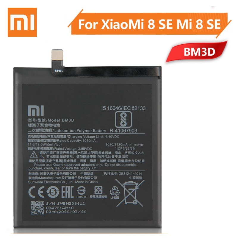 [Hàng chuẩn zin] Pin Xiaomi MI8 SE / BM3D bảo hành đổi mới