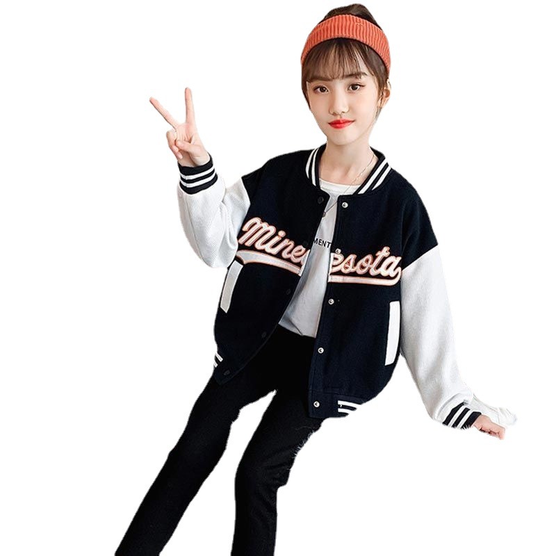 Áo Khoác Bóng Chày Thời Trang Xuân Thu Kiểu Mới 2023 Cho Bé Gái