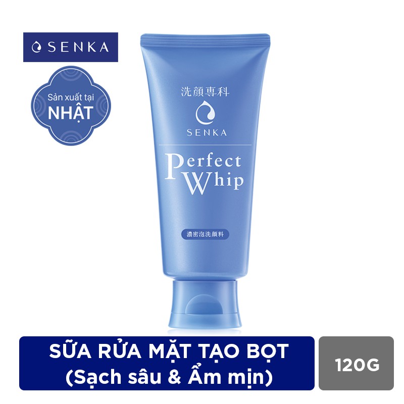 Bộ đôi Senka Perfect Whip: sữa tắm dưỡng ẩm 500ml và sửa rửa mặt tạo bọt dưỡng ẩm chiết xuất tơ tằm 120g