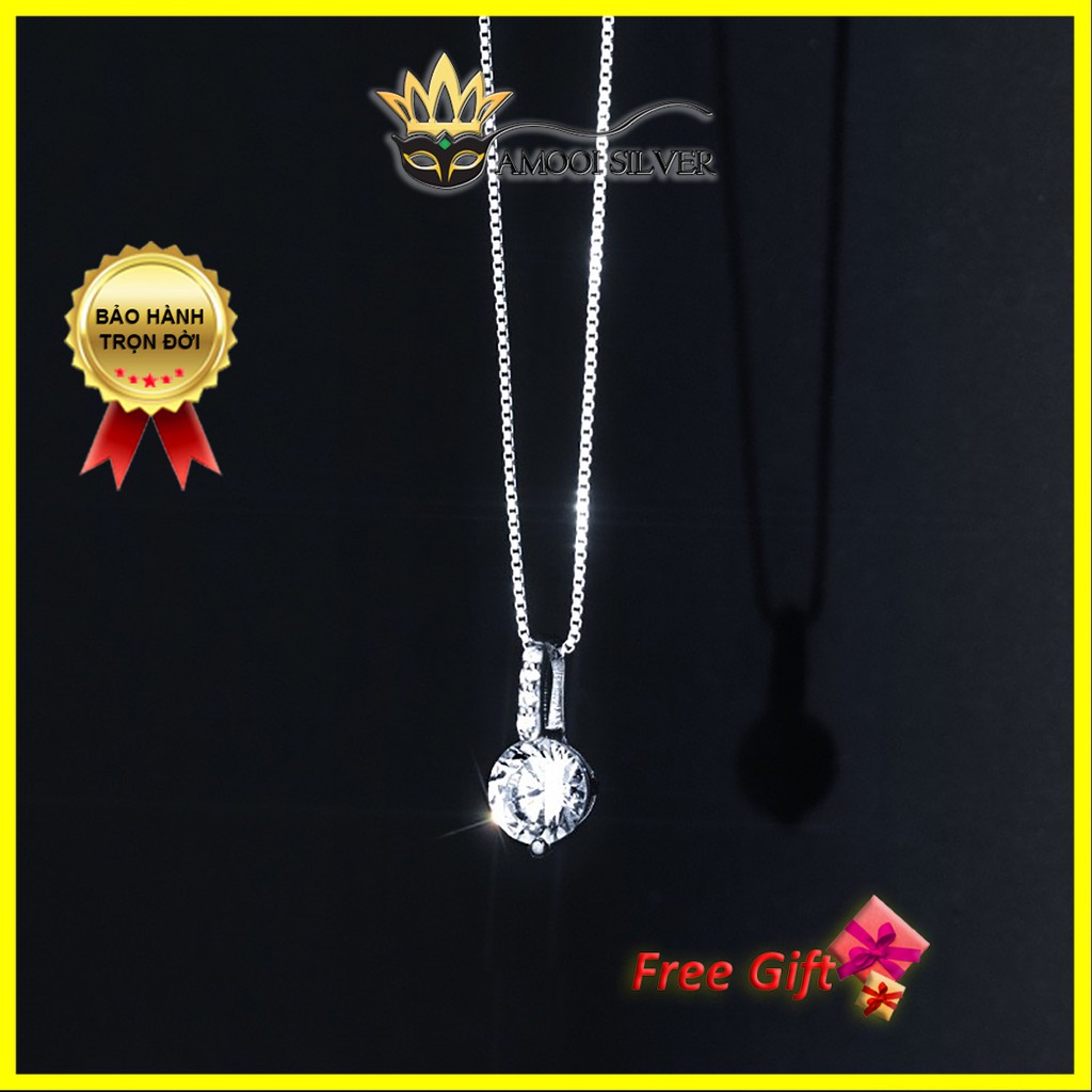Dây chuyền bạc S925 giọt nước 1 viên đá - Amooi Silver AD147