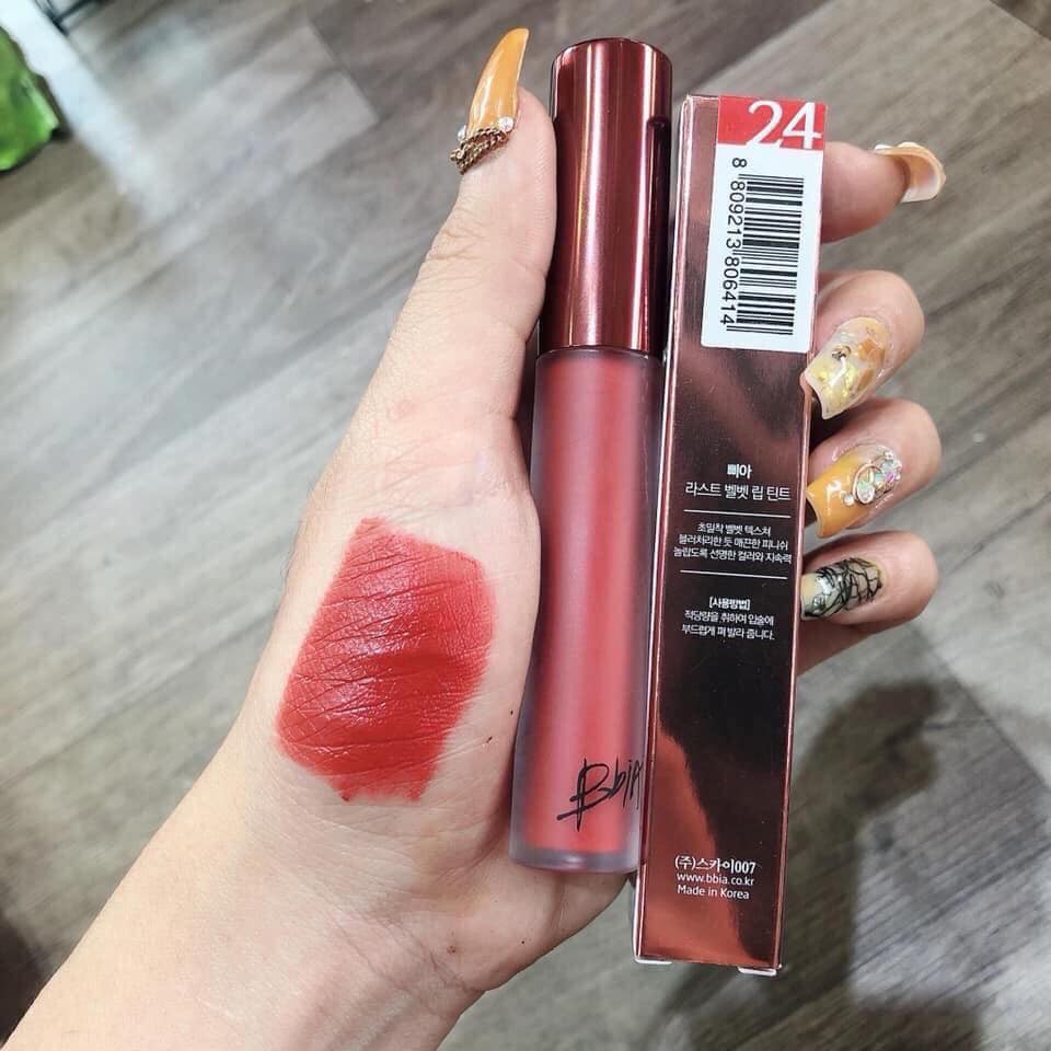 Son kem lì Last Velvet Lip Tint Version 5 màu 24 đỏ đất