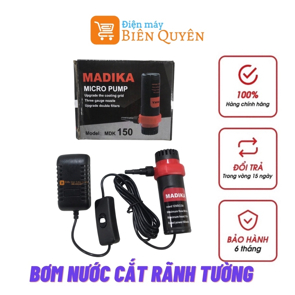 Máy Bơm Nước Mini 12V Madika Dùng Cho Máy Cắt Rãnh Tường