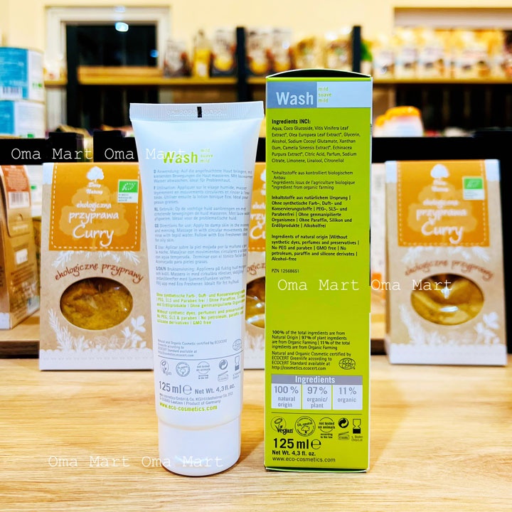 Gel rửa mặt làm sạch sâu hữu cơ Eco Cosmetics 125ml