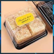 Hộp nhựa vuông ; JHL10-10 - XY12-12 đế đen đựng bánh trung thu 200-250gr