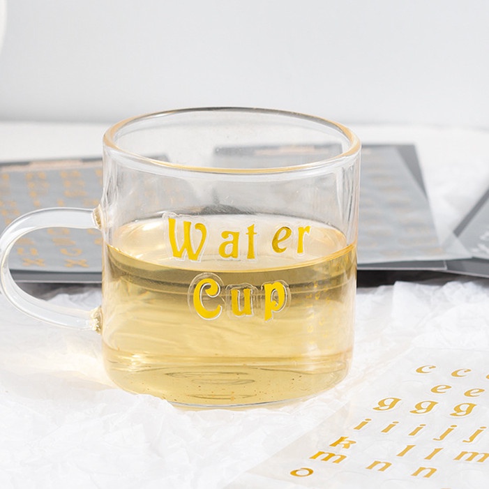 Tờ nhãn dán hình ký tự tiếng Anh màu vàng đồng/bạc bằng PVC chống thấm nước độ bền cao