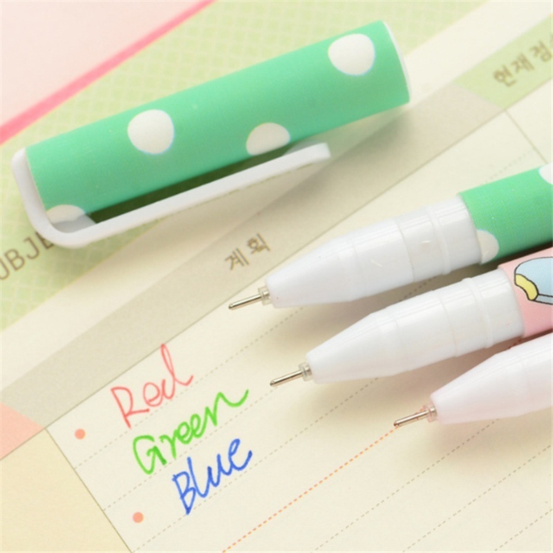 Set 10 Bút Bi Họa Tiết Hoạt Hình Dễ Thương 0.38MM