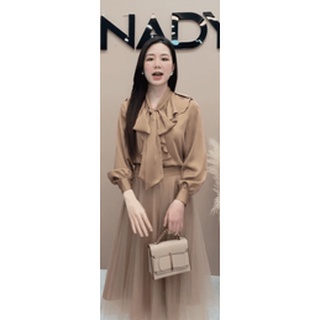 Áo sm bèo vai buộc nơ minady