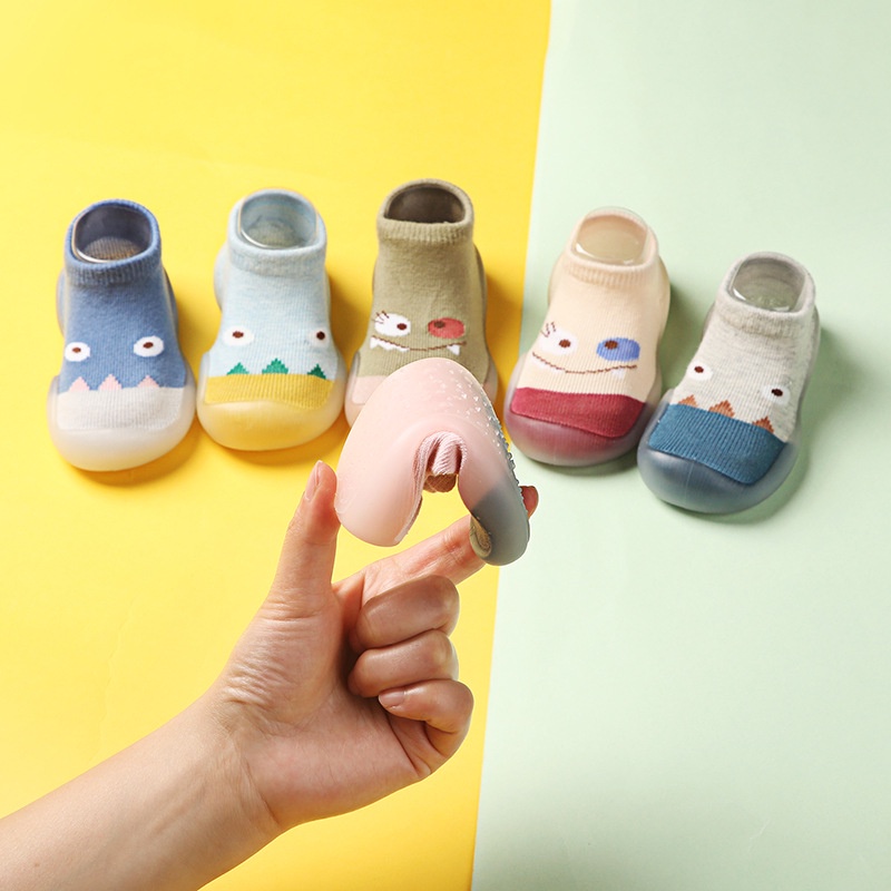Giày Vớ Cotton Mỏng Màu Trơn Thời Trang Xuân Thu Cho Bé