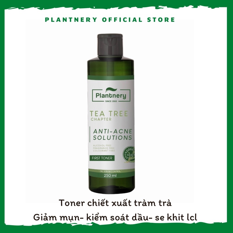 Nước hoa hồng tràm trà dành cho da dầu mụn, nhạy cảm Plantnery Tea Tree First Toner 250ml