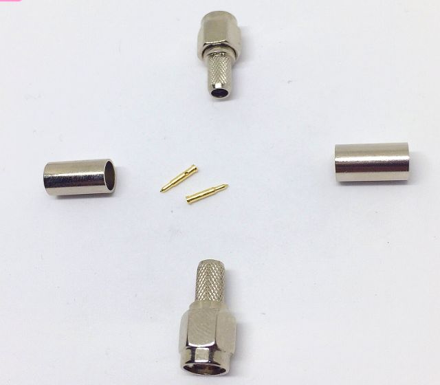 Đầu jack SMA đồng mạ niken nối cáp rg58 rg142 rg400
