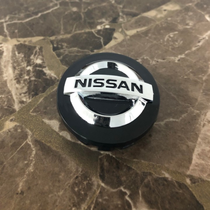 Logo chụp mâm, vành bánh xe ô tô hãng Nissan đường kính ngoài 54mm NS54