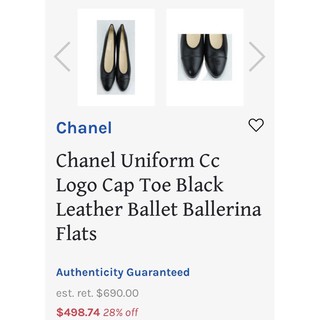 giầy uniform c h a n e l size 36c auth da bê