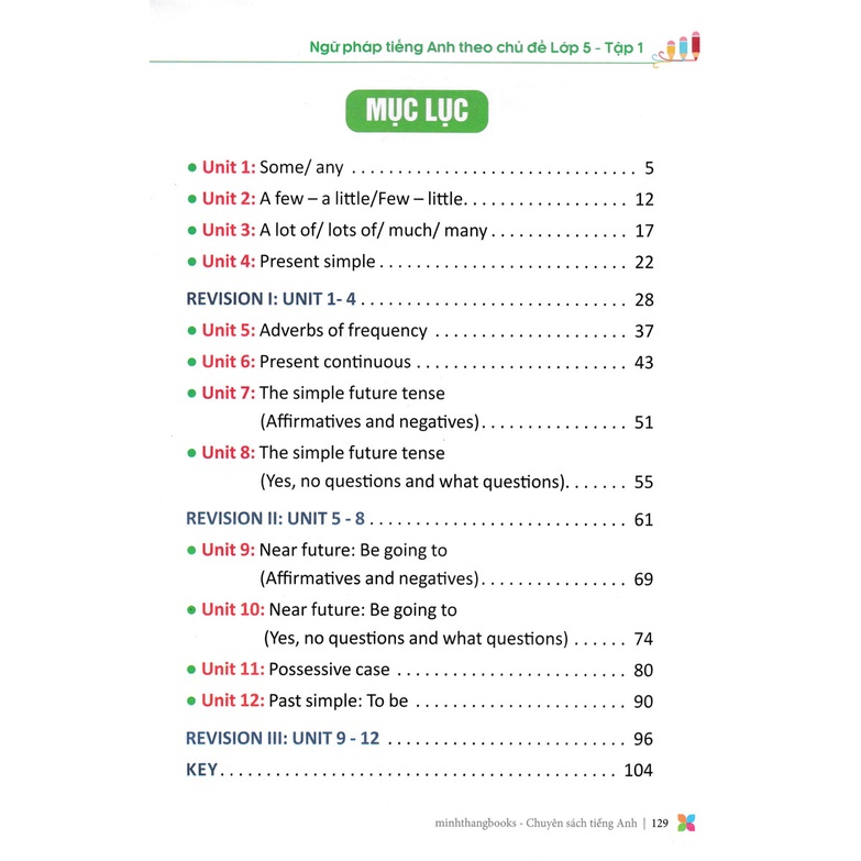 Sách Tham Khảo - Primary Grammar - Ngữ Pháp Tiếng Anh Theo Chủ Đề Lớp 5 - Tập 1 - MT