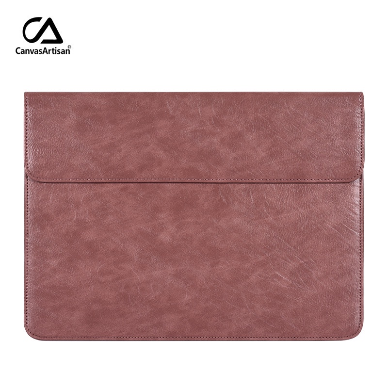 Túi đựng laptop bằng vải canvas phối da chống thấm nước phong cách retro cho Air Pro Acer Dell 12 13 14 15 inch